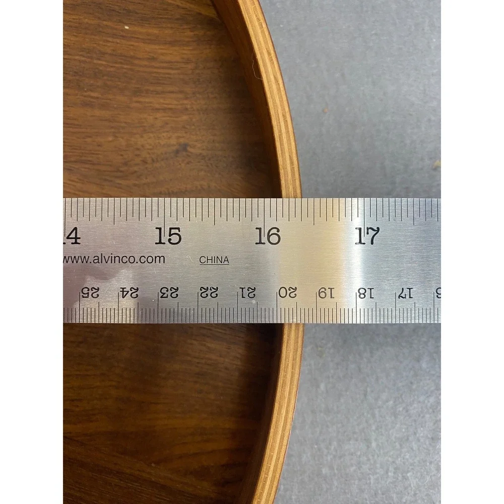 IKEA OMBONAD‎ Round Walnut Serving Tray Platter 16.5